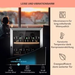Vinamour 66 Duo Weinkühlschrank 2 Zonen 204 L/79 Flaschen 5-18°C Touch -Haushaltsgeräte Geschäft 10041394 de 0004 usp