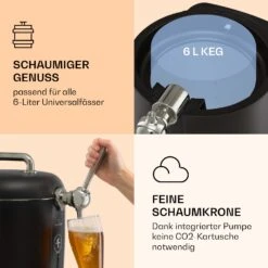 Passau Bierzapfanlage 6 L Universalfässer Druckluftpumpe 3 - 12 °C 65 W -Haushaltsgeräte Geschäft 10041520 de 0003 logo