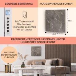 Wonderwall Santorini Smart Infrarot-Heizung 60x60cm 500W Timer IP24 -Haushaltsgeräte Geschäft 10041817 de 0006 usp