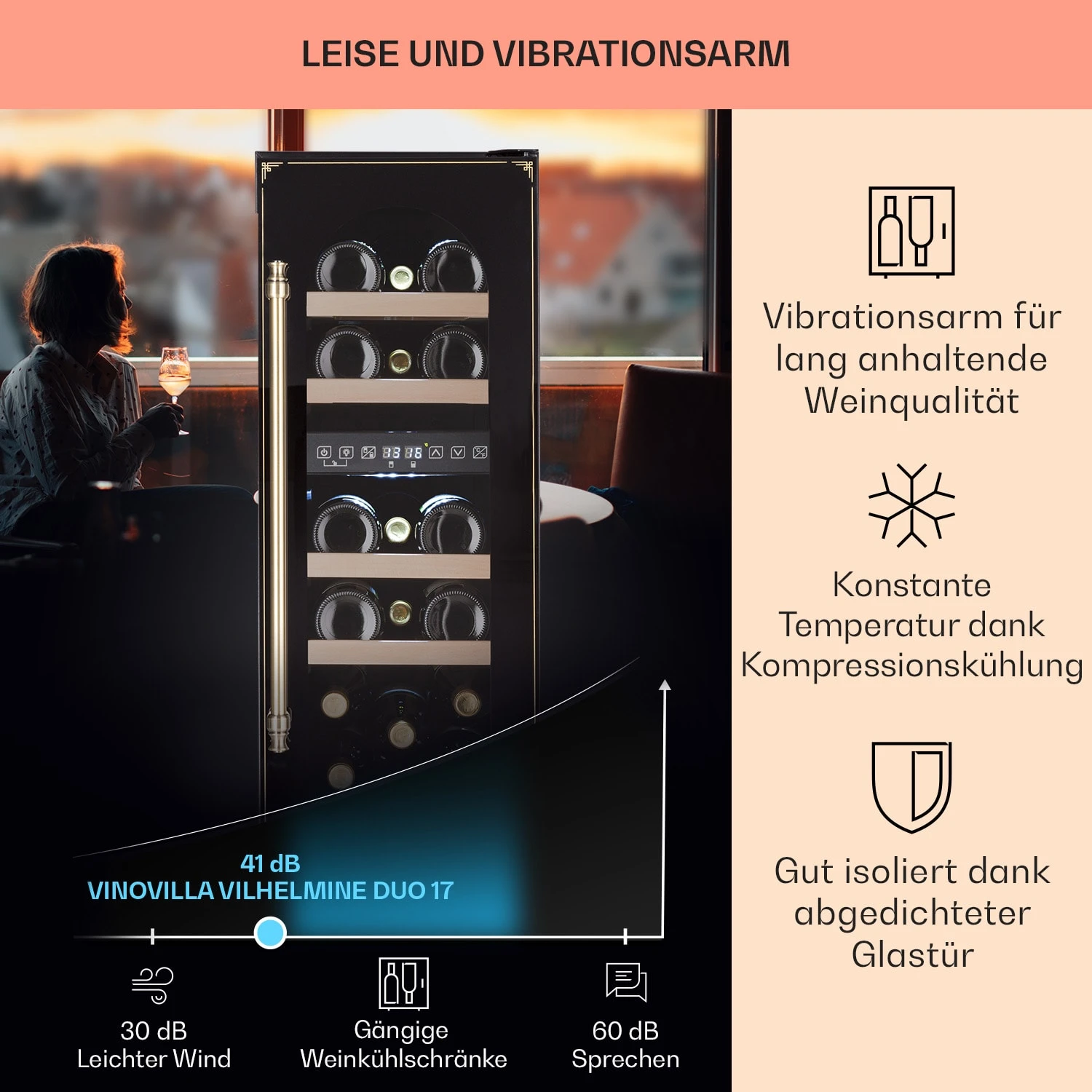 Vinovilla 17 Built-in Duo Vilhelmine Edition Weinkühlschrank 17 Fl. 4 Vinovilla 17 Built-in Duo Vilhelmine Edition Weinkühlschrank 17 Fl. – Bild 4