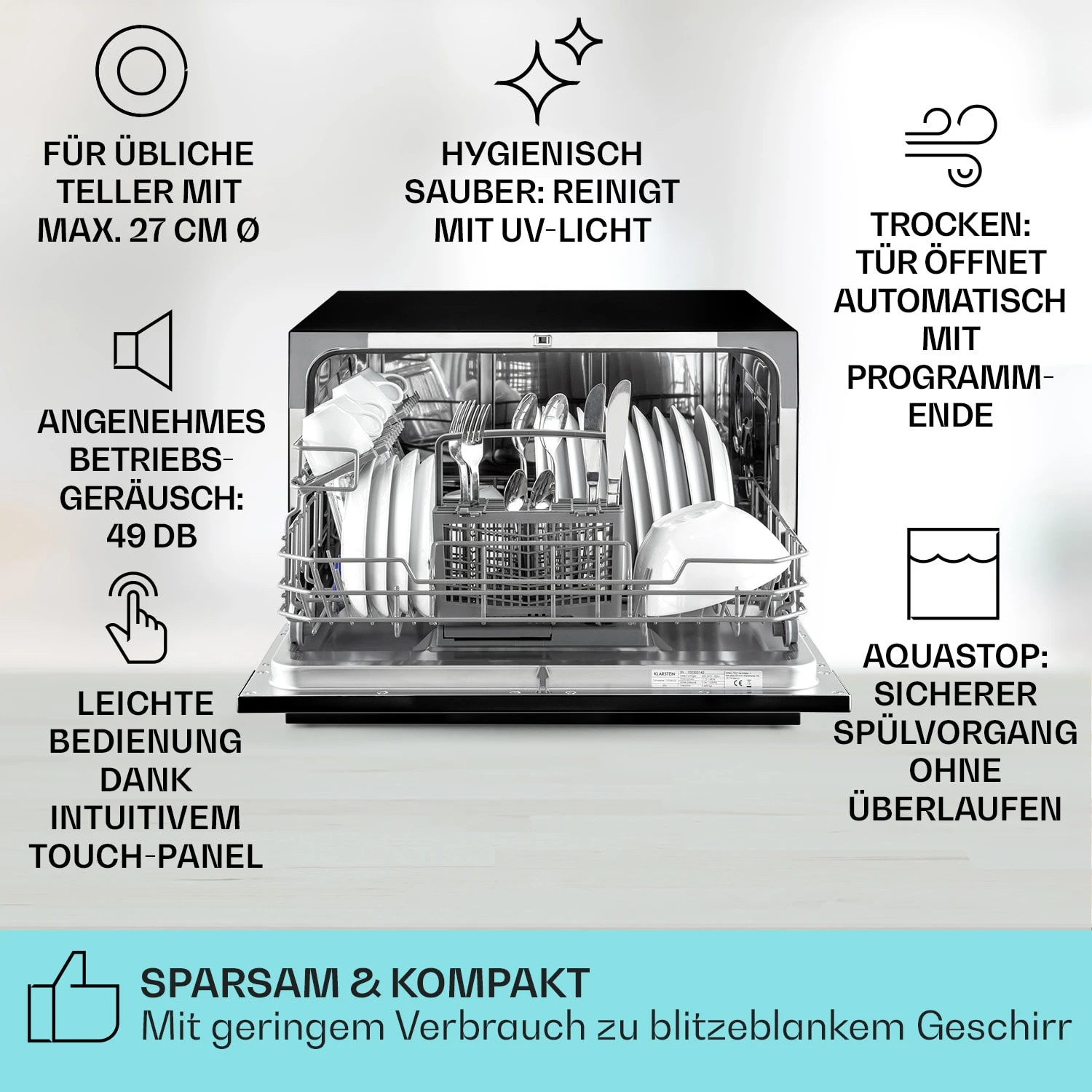 Havasia UV 8 Geschirrspüler UV-Licht Freistehend / Einbau 1620W 2 Havasia UV 8 Geschirrspüler UV-Licht Freistehend / Einbau 1620W – Bild 2