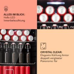 Beersafe XL Kühlschrank 60 Liter 2 Böden Doppelt Isolierte Panoramaglastür Edelstahl -Haushaltsgeräte Geschäft 10041891 de 0004 usp