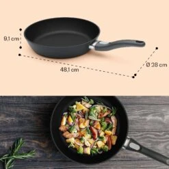 Noto Endurance Bratpfanne Ø28 Cm Geschmiedetes Aluminium Abnehmbarer Griff -Haushaltsgeräte Geschäft 10045003 yy 0009 dimensions