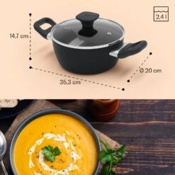 Noto Endurance Kochtopf Ø20cm Geschmiedetes Aluminium Deckel Induktion PTFE-Antihaftbeschichtung 17 Noto Endurance Kochtopf Ø20cm Geschmiedetes Aluminium Deckel Induktion PTFE-Antihaftbeschichtung -Haushaltsgeräte Geschäft 10045006 yy 0009 dimensions