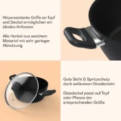 Noto Endurance Kochtopf Ø24cm Geschmiedetes Aluminium Deckel Induktion PTFE-Antihaftbeschichtung -Haushaltsgeräte Geschäft 10045007 de 0007 usp