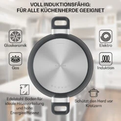 Noto Endurance Kochtopf Ø28cm Geschmiedetes Aluminium Deckel Induktion PTFE-Antihaftbeschichtung -Haushaltsgeräte Geschäft 10045008 de 0004 usp