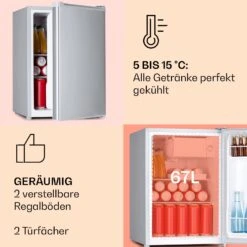 Fargo 67 Kühlschrank Minibar 67 Liter / 4 Liter Gefrierfach Kompakt -Haushaltsgeräte Geschäft 10045044 de 0004 usp