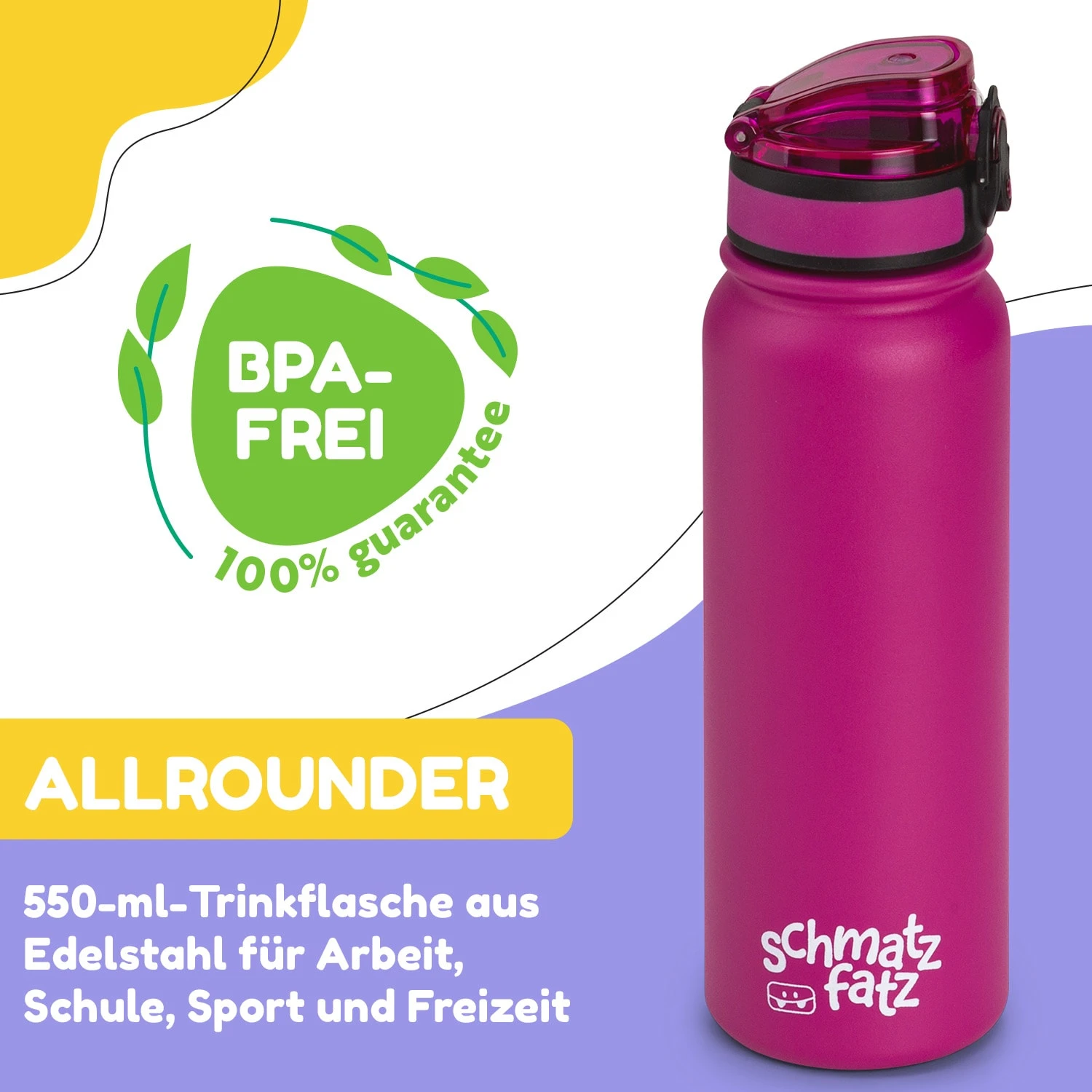 Wakaba Thermosflasche 550 Ml Edelstahl Tritan BPA-frei 2 Wakaba Thermosflasche 550 Ml Edelstahl Tritan BPA-frei – Bild 2