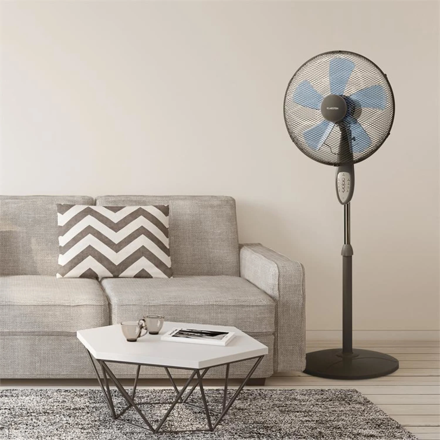 Summerjam Standventilator 2er-Set Standlüfter 50W 3 Stufen Grau 2 Summerjam Standventilator 2er-Set Standlüfter 50W 3 Stufen Grau – Bild 2