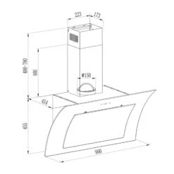 Sabia 90 Dunstabzugshaube | 90cm | 600 M³/h | Energieeffizienzklasse A | Inklusive 2 X Aktivkohlefilter -Haushaltsgeräte Geschäft 60002219 yy 0009 logo Klarstein Sabia 90 Dunstabzugshaube weiss