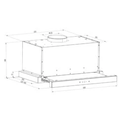 Vinea Dunstabzugshaube Umluftset 60cm 610m³/h Aktivkohlefilter Silber -Haushaltsgeräte Geschäft 60002221 yy 0008 detail Klarstein Vinea Unterbau Dunstabzugshaube silber