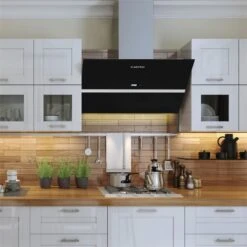 Aurea VII Dunstabzugshaube Umluftset 90cm Aktivkohlefilter Schwarz -Haushaltsgeräte Geschäft 60002223 yy 0004 ambient Klarstein Aurea VII Dunstabzugshaube 90cm schwarz