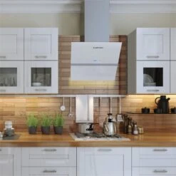 Aurea VII Dunstabzugshaube Umluftset 60cm Aktivkohlefilter Weiß -Haushaltsgeräte Geschäft 60002224 yy 0003 ambient Klarstein Aurea VII Abzugshaube 60cm reedit