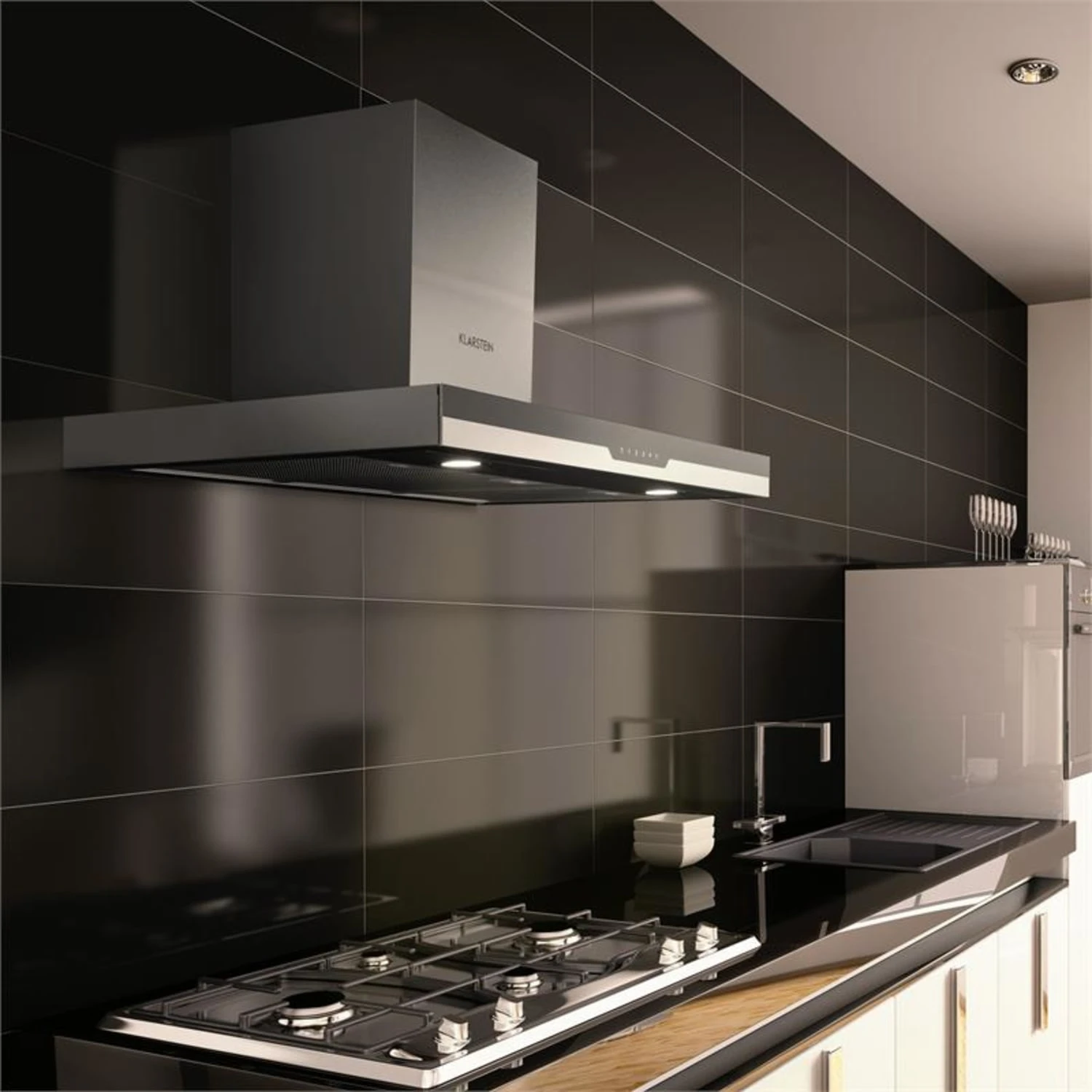 Finessa Dunstabzugshaube Umluftset 90cm 635 M³/h 2 Aktivkohlefilter 3 Finessa Dunstabzugshaube Umluftset 90cm 635 M³/h 2 Aktivkohlefilter – Bild 3