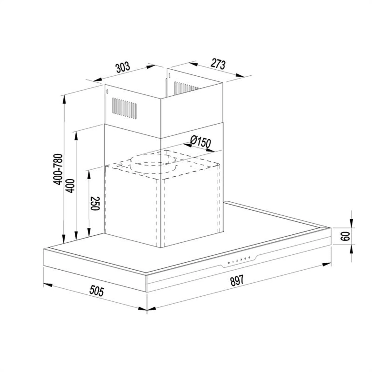 Finessa Dunstabzugshaube Umluftset 90cm 635 M³/h 2 Aktivkohlefilter 8 Finessa Dunstabzugshaube Umluftset 90cm 635 M³/h 2 Aktivkohlefilter – Bild 8