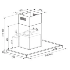Limelight Dunstabzugshaube Umluftset 90cm 620 M³/h 2 Aktivkohlefilter -Haushaltsgeräte Geschäft 60002304 yy 0006 logo Klarstein Limelight Dunstabzugshaube Edelstahl