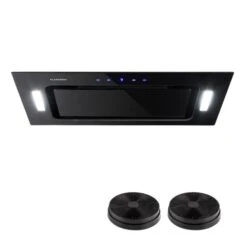 HEKTOR Dunstabzugshaube Beleuchtung Aluminium-Filter Timer Schwarz