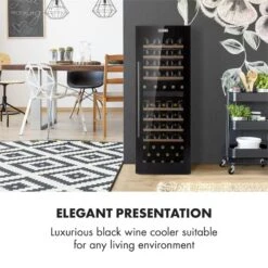 Barossa 77 Duo Weinkühlschrank-Set 2 Zonen 191L/77Fl. Weinglasregal -Haushaltsgeräte Geschäft 60002418 yy 0003 logo Klarstein Barossa 77 Duo Weinkuehlschrank schwarz
