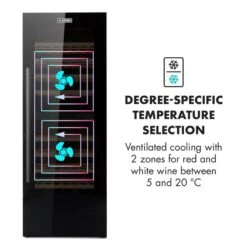 Barossa 77 Duo Weinkühlschrank-Set 2 Zonen 191L/77Fl. Weinglasregal -Haushaltsgeräte Geschäft 60002418 yy 0006 logo Klarstein Barossa 77 Duo Weinkuehlschrank schwarz