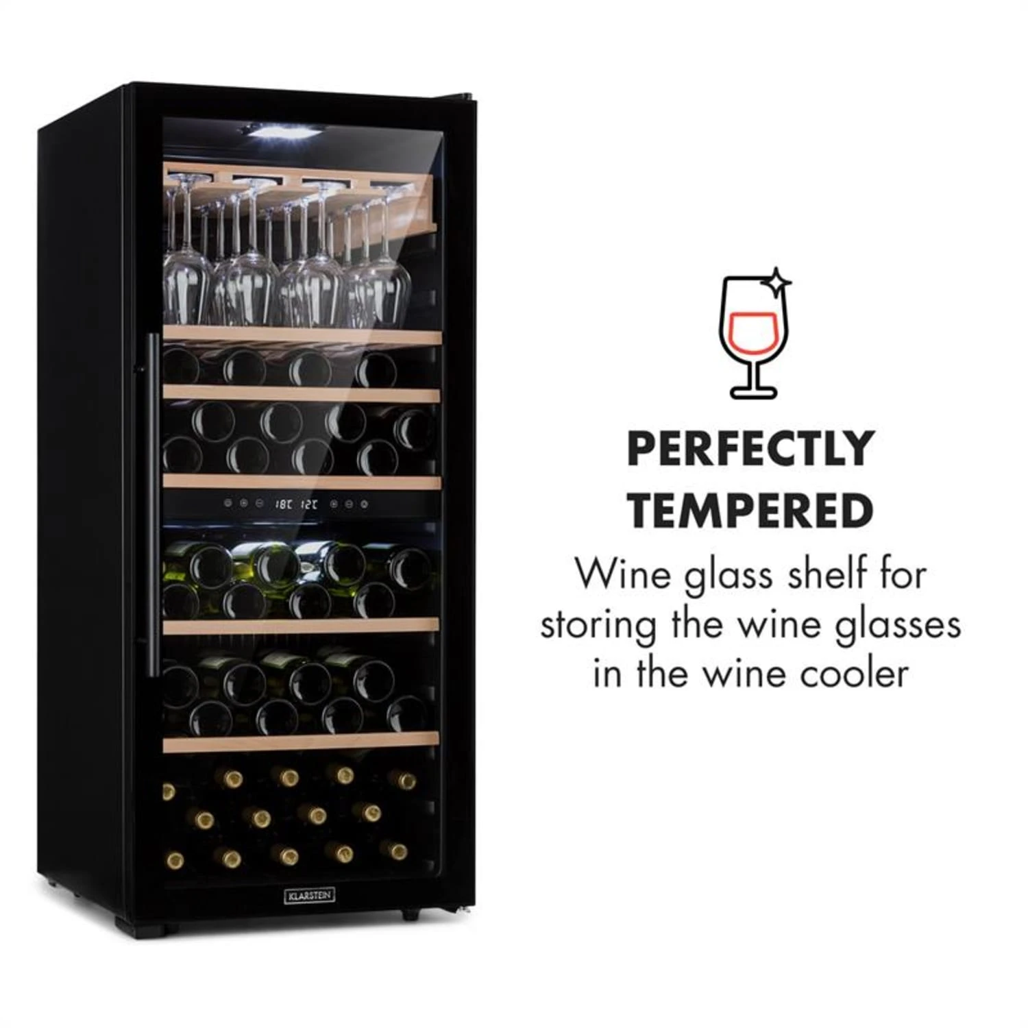 Barossa 102 Duo Weinkühlschrank-Set 2 Zonen 102 Fl. Weinglasregal 5 Barossa 102 Duo Weinkühlschrank-Set 2 Zonen 102 Fl. Weinglasregal – Bild 5