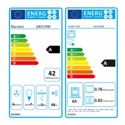 Gusteau Remy Einbau-Set Backofen + Einbau-Haube 2950W 64Ltr 620 M³/h Schwarz Edelstahl -Haushaltsgeräte Geschäft 60002597 energy label
