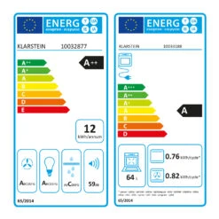 Gusteau Aurora Einbau-Set Backofen + Wandabzugshaube Schwarz Edelstahl 23 Gusteau Aurora Einbau-Set Backofen + Wandabzugshaube Schwarz Edelstahl -Haushaltsgeräte Geschäft 60002598 energy label